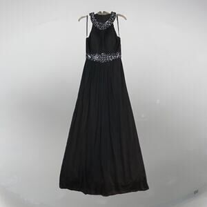 Stenay Formal Dress Women 8 Blue Sleeveless Grecian Beaded Neck & Waist Maxi